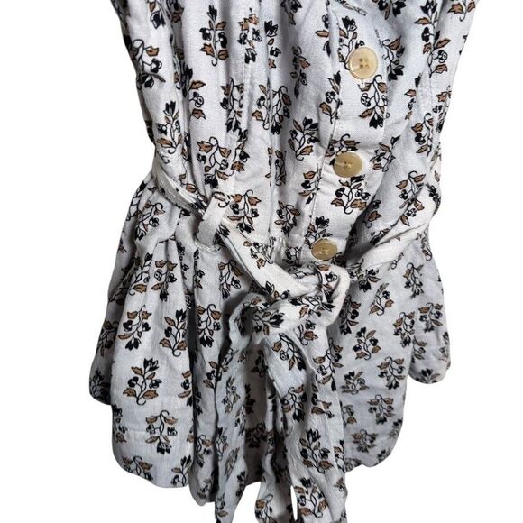 Ann Taylor Tank Top Women's 8 Floral Button Up Tie Sleeveless Lined Shirt - Picture 4 of 12